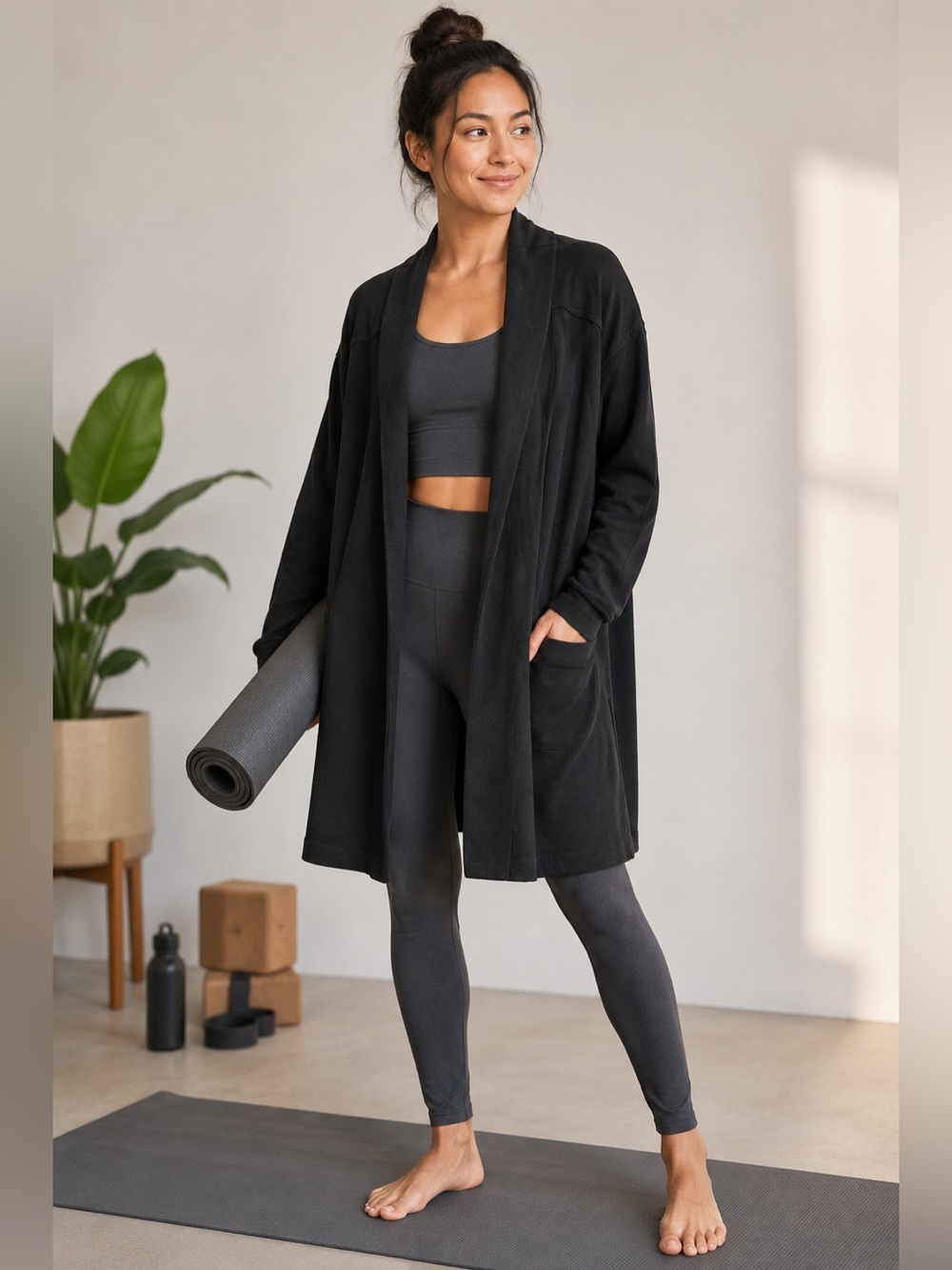 ATHLETA Longline Open Front Cardigan Heavyweight Duster Small